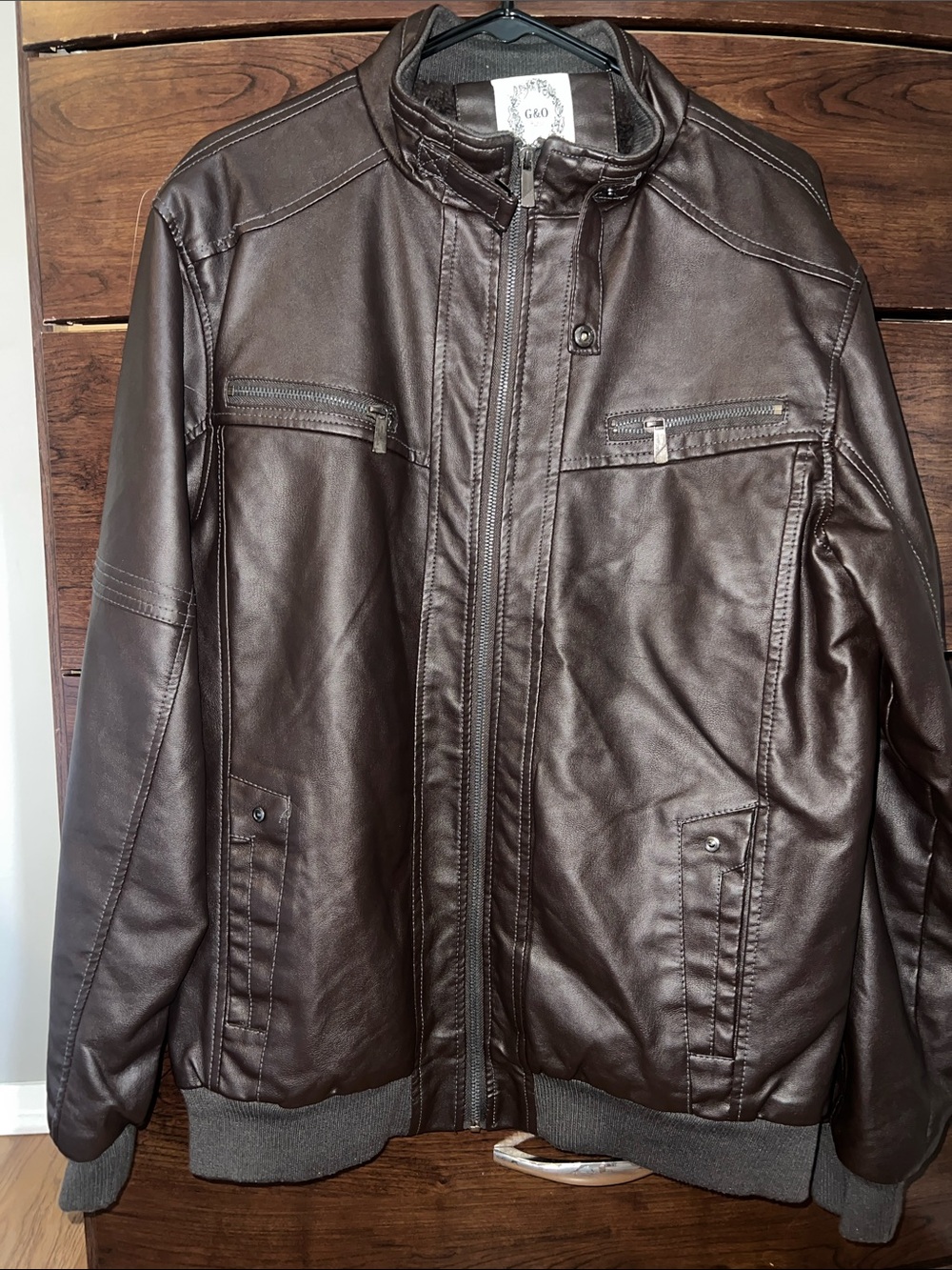 Brown Faux Leather Men's Jacket